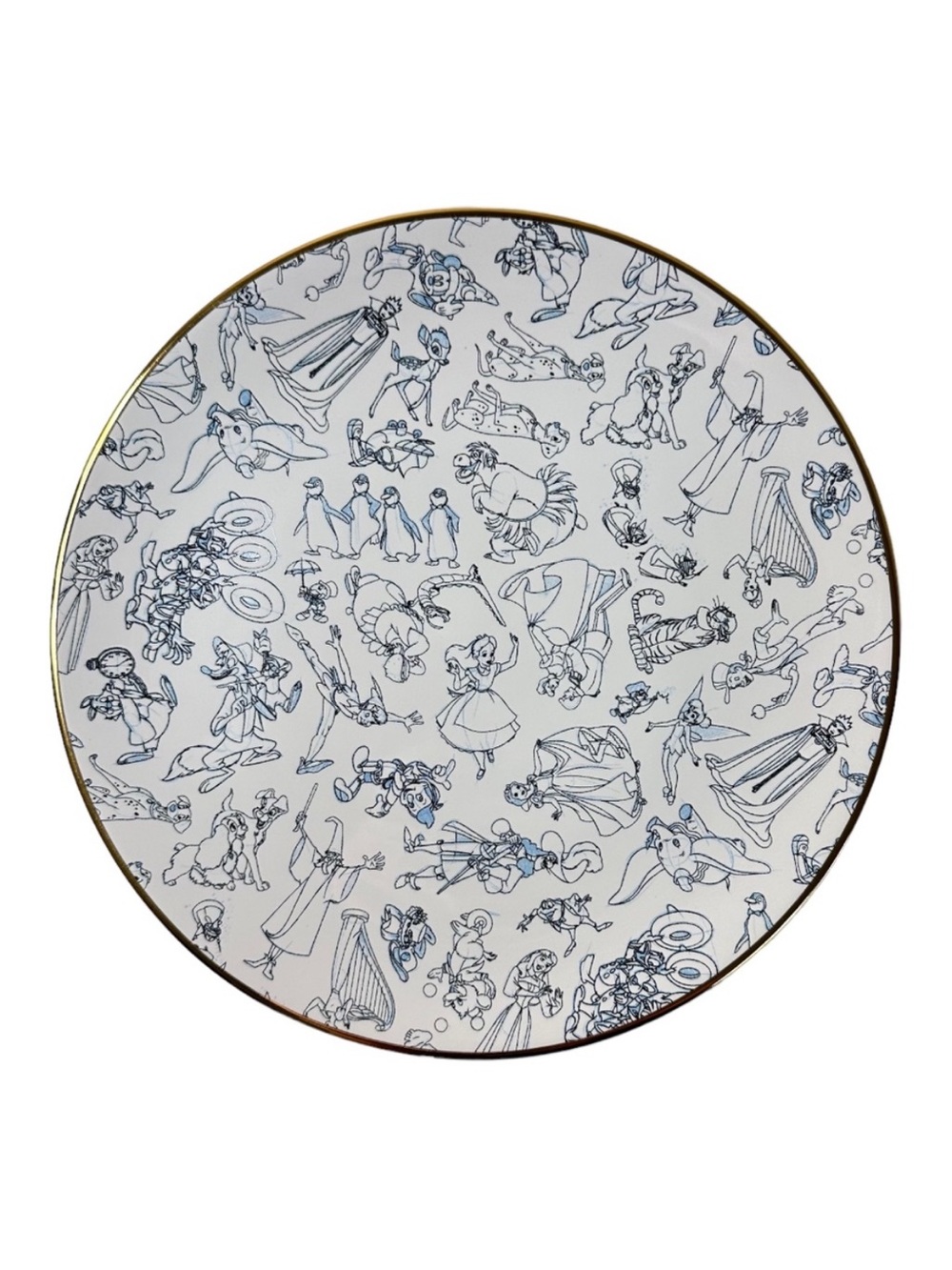 Disney Ink & Paint Character Sketch 10.5" Ceramic Dinner Plate Splash Mountain